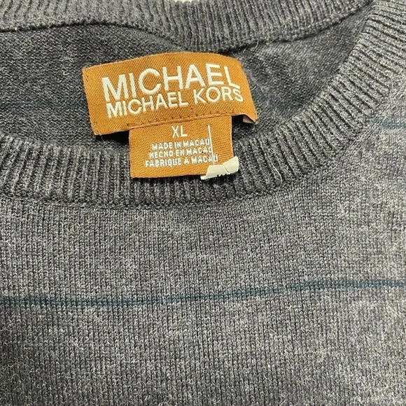 Michael Kors Grey Striped Sweater Size XL - Picture 7 of 7